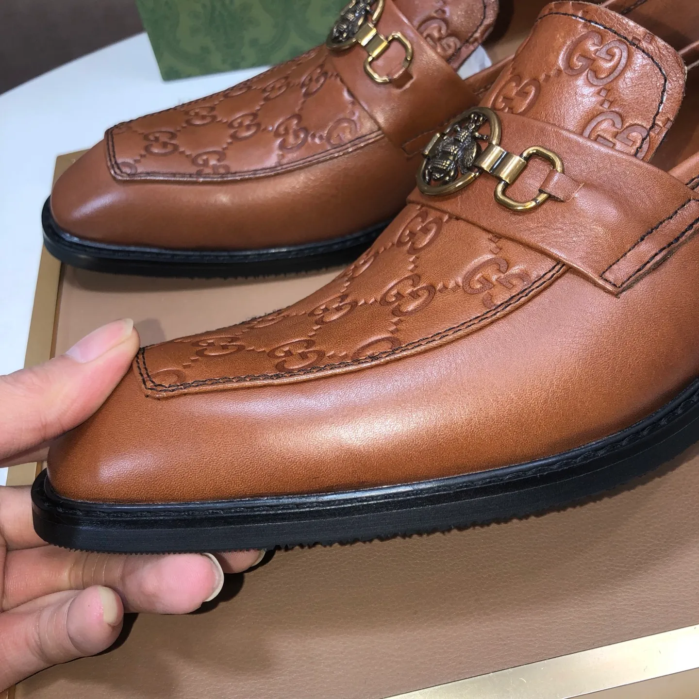 Men's men's shoes💰460💰【GUCCI】 (Niuli) new style🍀Gucci* - top version Gucci new leather shoes! It is made of imported original materials and has a comfortable first layer of cowhide lining! Original wear-resistant rubber outsole! High quality products! Code number 38-45 (45 customized)